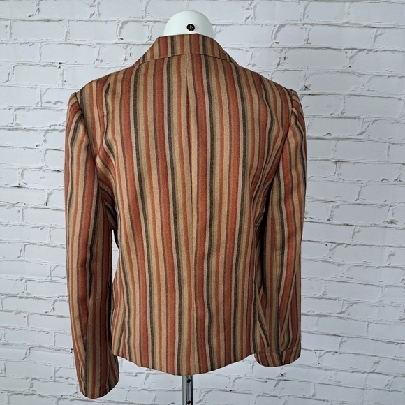 VINTAGE Bernard Cowan pure virgin wool Striped Blazer - Picture 5 of 14